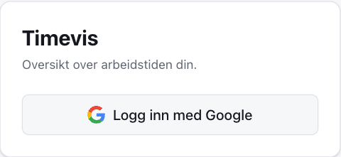 Innloggingssiden med knappen Logg inn med Google